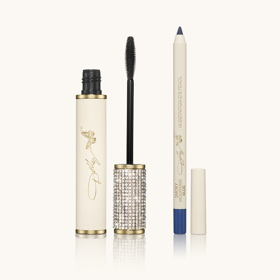 Blue Smoke Eye Bundle: Dolly-Eyes Mascara in Jet Black & Hi-Definition Eye Pencil in Smoky Mountain Blue